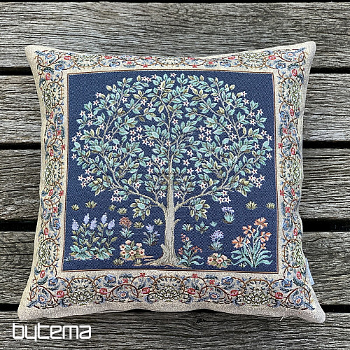 Fodera per cuscino arazzo ALBERO DELLA FORTUNA blu