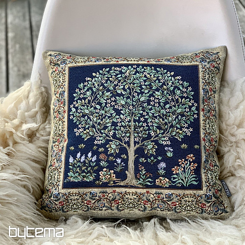 Fodera per cuscino arazzo ALBERO DELLA FORTUNA blu