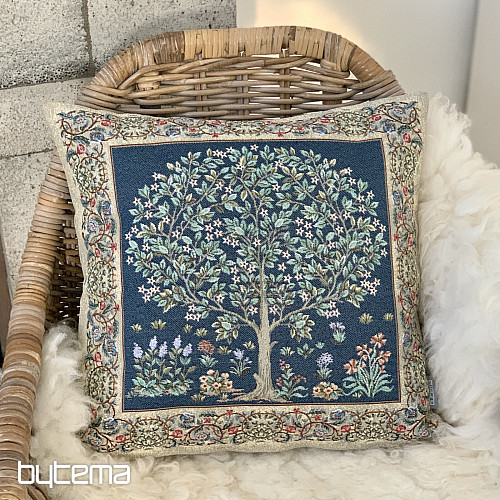 Fodera per cuscino arazzo ALBERO DELLA FORTUNA blu