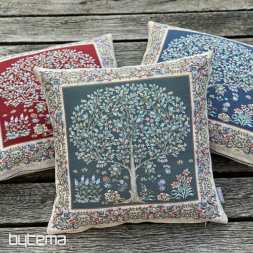Fodera per cuscino gobelin TREE OF LUCK rosso