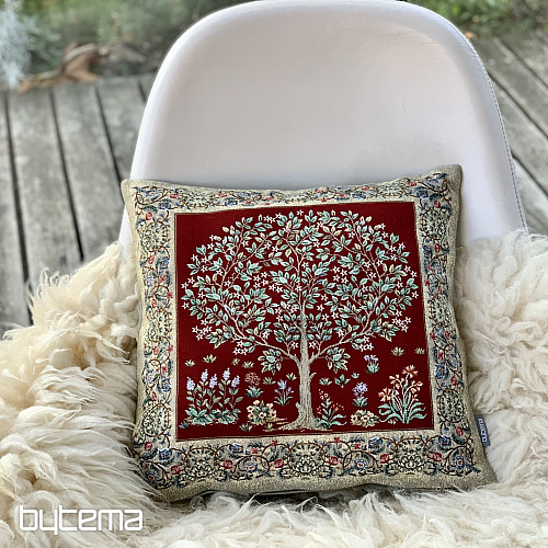 Fodera per cuscino gobelin TREE OF LUCK rosso