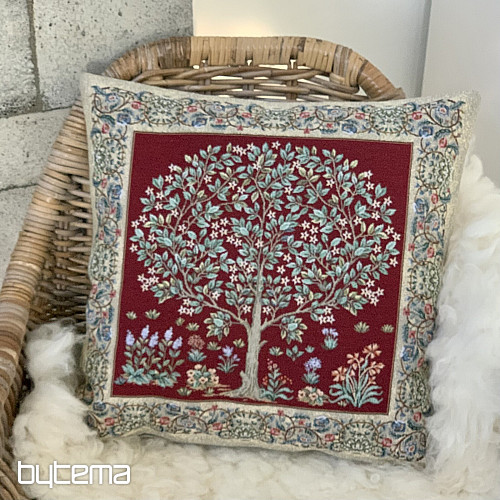 Fodera per cuscino gobelin TREE OF LUCK rosso