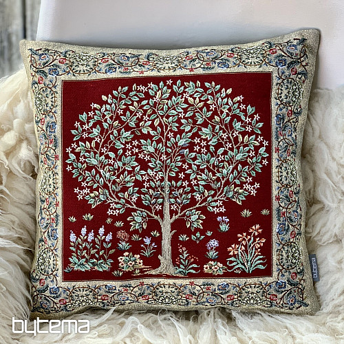Fodera per cuscino gobelin TREE OF LUCK rosso