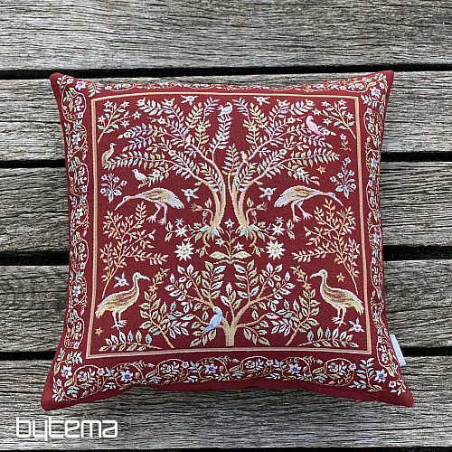 Federa per cuscino in arazzo WILLIAM MORRIS bordeaux