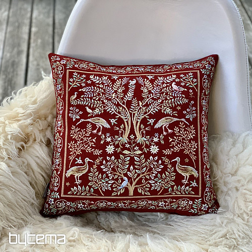 Federa per cuscino in arazzo WILLIAM MORRIS bordeaux