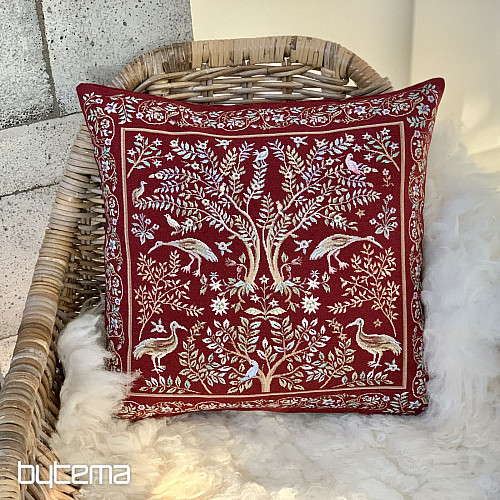 Federa per cuscino in arazzo WILLIAM MORRIS bordeaux