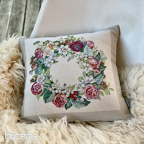 Fodera per cuscino con arazzo WREATH FOR JOY