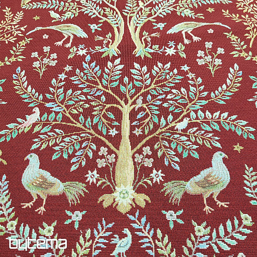 Tessuto arazzo WILLIAM MORRIS bordeaux