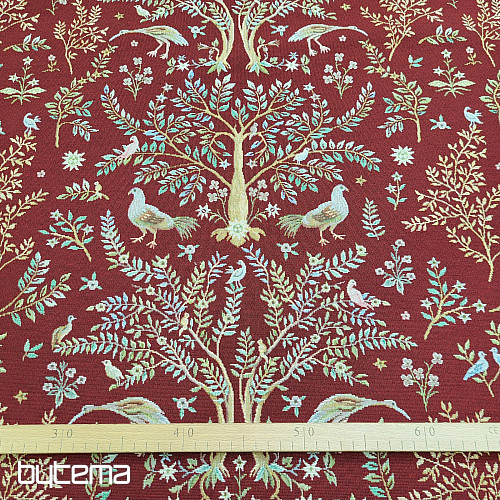 Tessuto arazzo WILLIAM MORRIS bordeaux