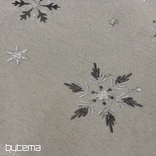 Tovaglia e sciarpa natalizia ricamata GRIGIO BIANCO FLAKE
