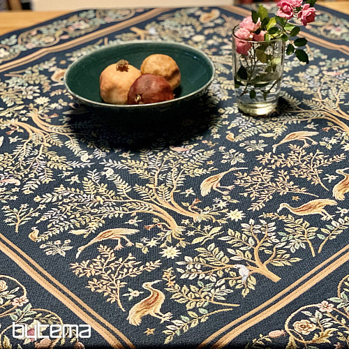 Tovaglia e sciarpa arazzo WILLIAM MORRIS blu