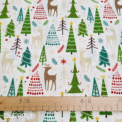 Tessuto di cotone FORESTA DI NATALE