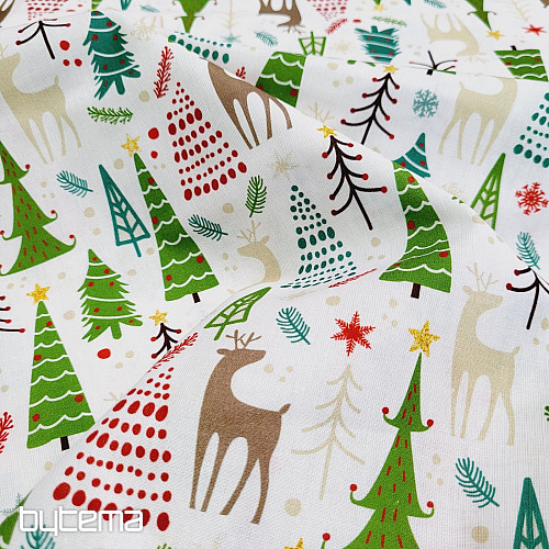 Tessuto di cotone FORESTA DI NATALE