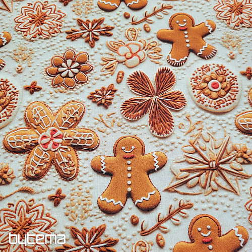 Tessuto di cotone GINGERBREAD