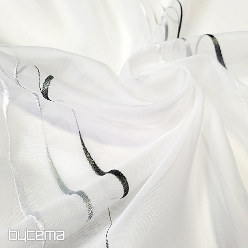 Tenda in voile con ricamo Gerster grigio 195/0810