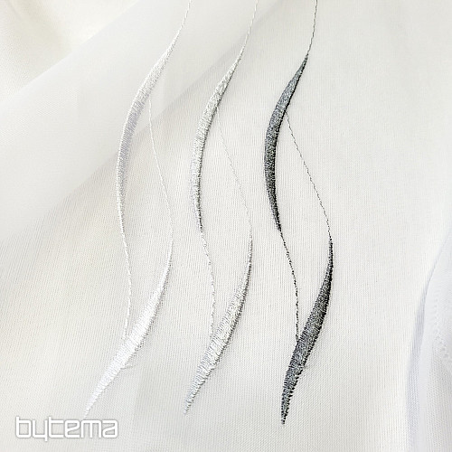 Tenda in voile con ricamo Gerster grigio 195/0810