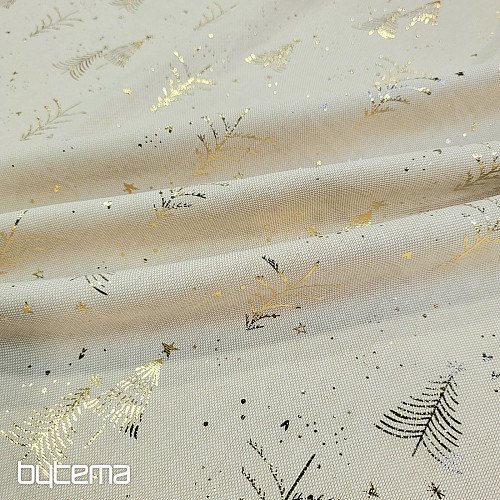 Tessuto di cotone ALBERI BEIGE