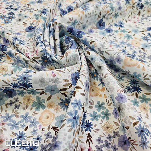 Tessuto in cotone ROMANA blu
