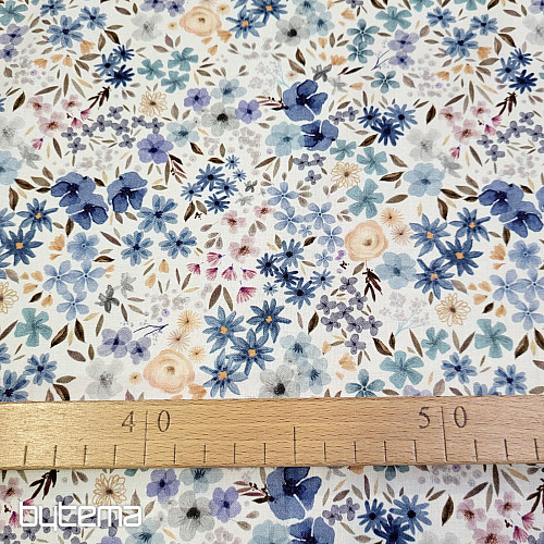 Tessuto in cotone ROMANA blu