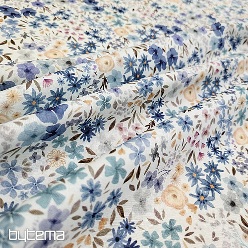 Tessuto in cotone ROMANA blu