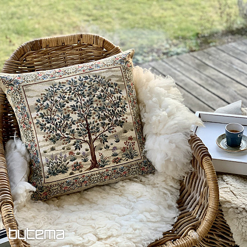 Fodera per cuscino arazzo ALBERO DELLA FELICITÀ beige