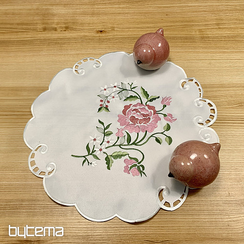 Tovaglia e sciarpa ricamate ROSE