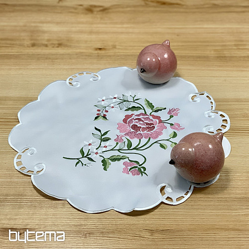 Tovaglia e sciarpa ricamate ROSE