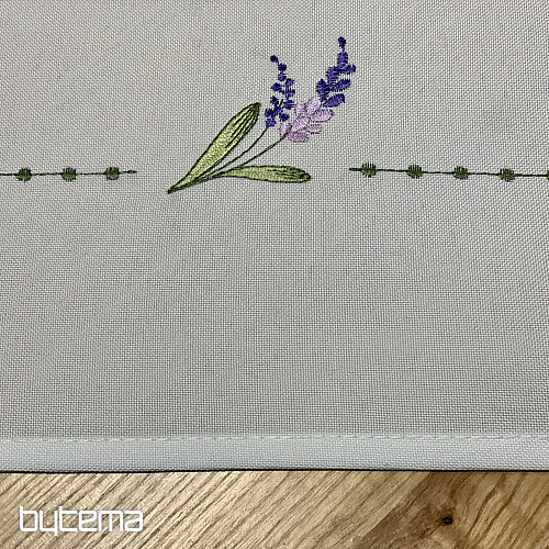 Tovaglia ricamata CONIGLIETTO PASQUALE con lavanda