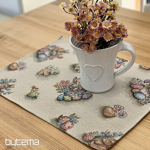 Tovaglia e sciarpa arazzo LEPRE IN UN VASO DI FIORI