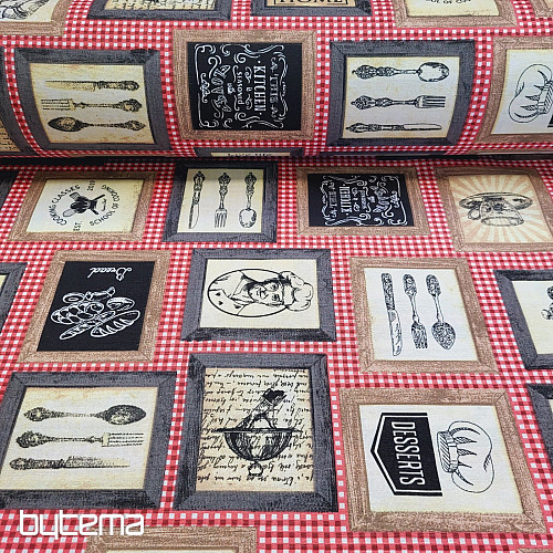 Tessuto decorativo CUCINA ROSSO
