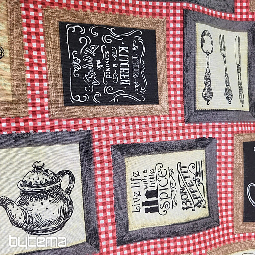 Tessuto decorativo CUCINA ROSSO