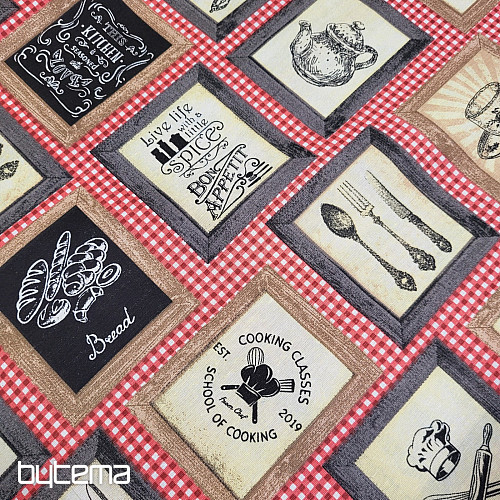 Tessuto decorativo CUCINA ROSSO