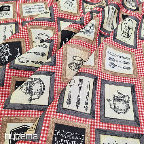 Tessuto decorativo CUCINA ROSSO