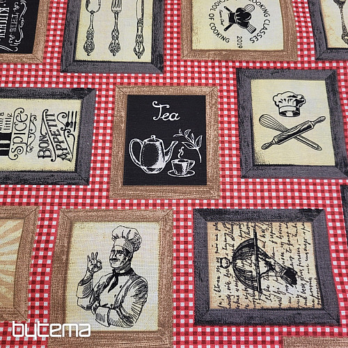 Tessuto decorativo CUCINA ROSSO