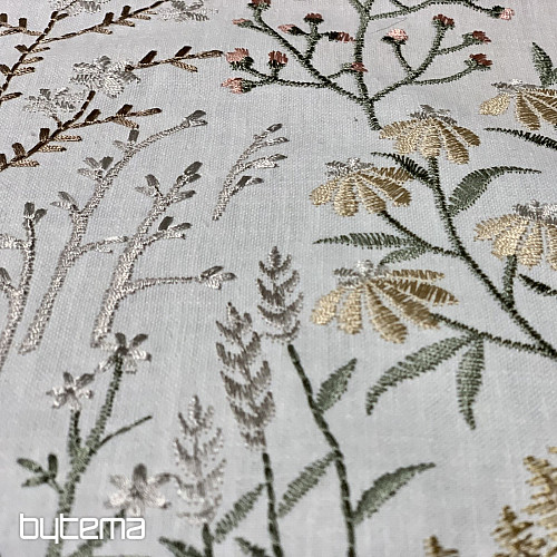 Tessuto decorativo ricamato con fiori GINGER