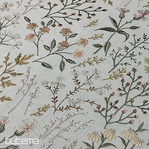 Tessuto decorativo ricamato con fiori GINGER