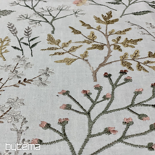 Tessuto decorativo ricamato con fiori GINGER