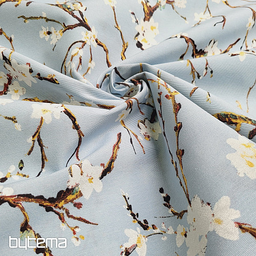 Tessuto decorativo CHERRY BLOSSOM blu
