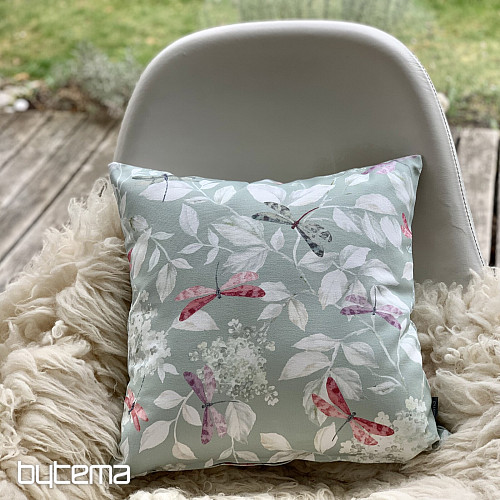 Federa decorativa ROSETO DRAGONFLY mentolo