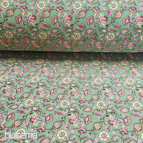 Tessuto arazzo MALVARROSA VERDE