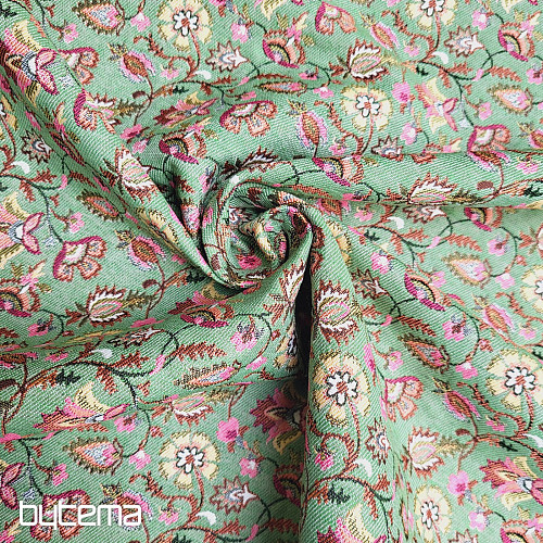 Tessuto arazzo MALVARROSA VERDE