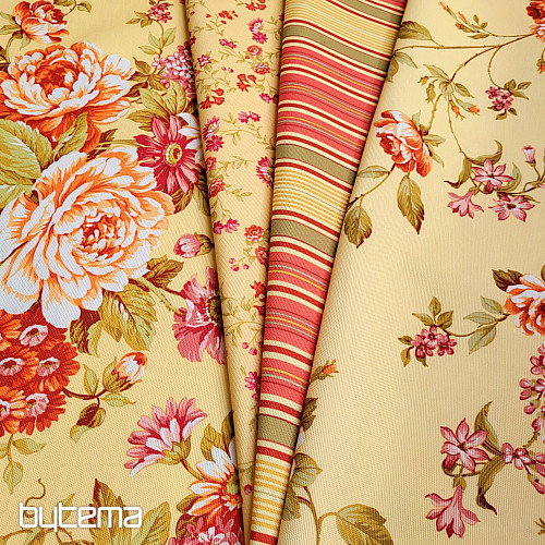 Tessuto decorativo CAÉSAR GIALLO FIORE PICCOLO