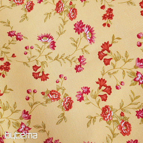 Tessuto decorativo RÓMULO GIALLO MINI FIORE