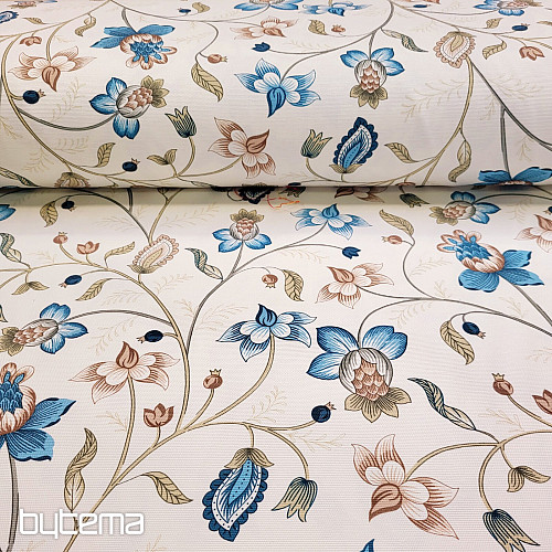 Tessuto decorativo DAKOTA BLUE FIORI PICCOLI