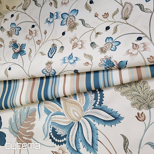 Tessuto decorativo MONTANA 48 BLU GRANDI FIORI