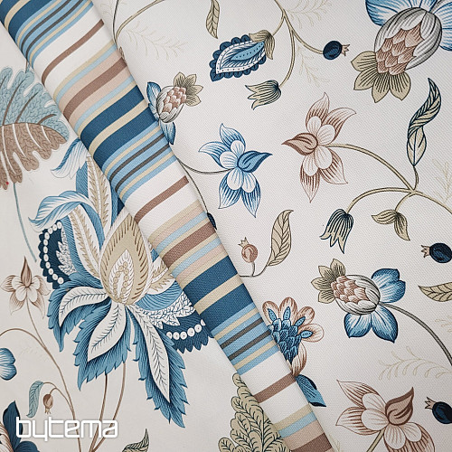 Tessuto decorativo MONTANA 48 BLU GRANDI FIORI