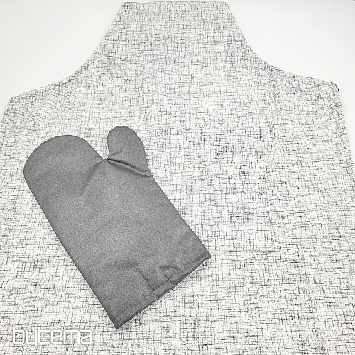 GREMBIULE CON GUANTO bianco sporco