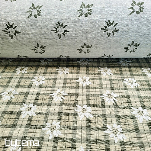 Tessuto decorativo lussuoso FIORI E DIAMANTI verde