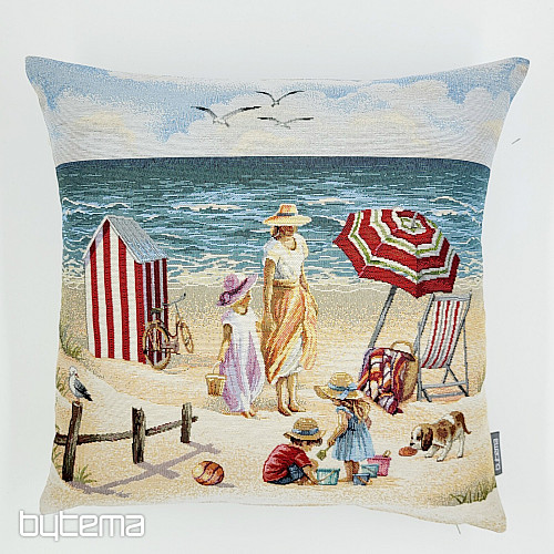Federa per cuscino in arazzo BAMBINI SULLA SPIAGGIA