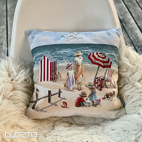 Federa per cuscino in arazzo BAMBINI SULLA SPIAGGIA
